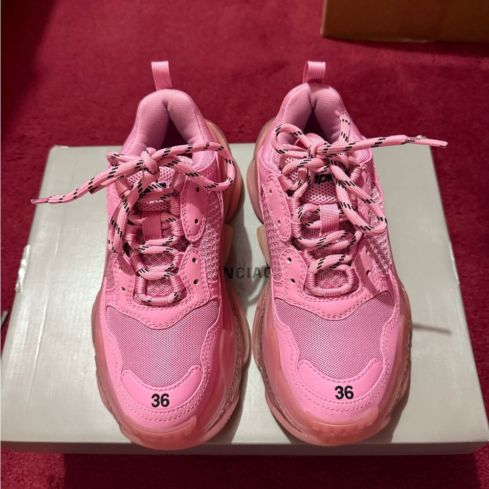 Balenciaga Pink Triple S Sneakers